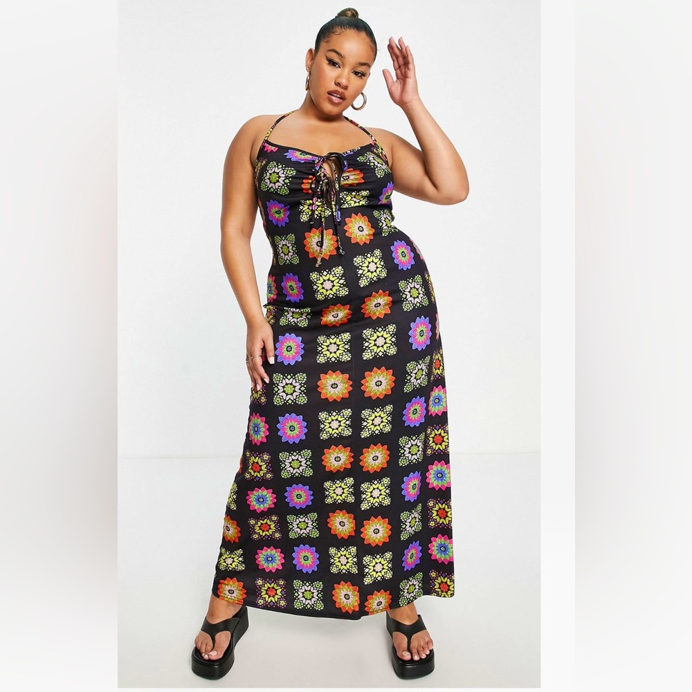 Printed Halter Maxi Dress